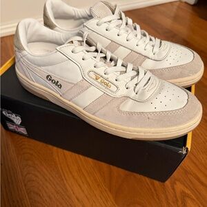 Gola Hawk Shoes - White and Gold